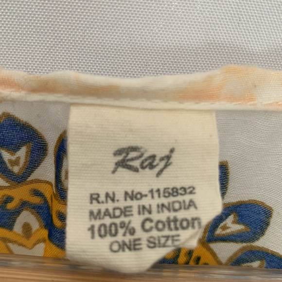 RAJ Boho Lightweight Cotton Kimono w/ Tassels Yellow Tan Beach Coverup - Picture 7 of 12